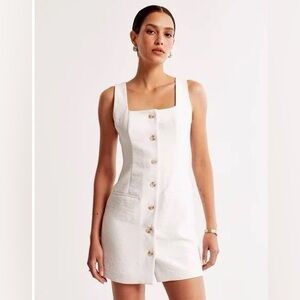 Abercrombie & Fitch White Linen Blend Dress